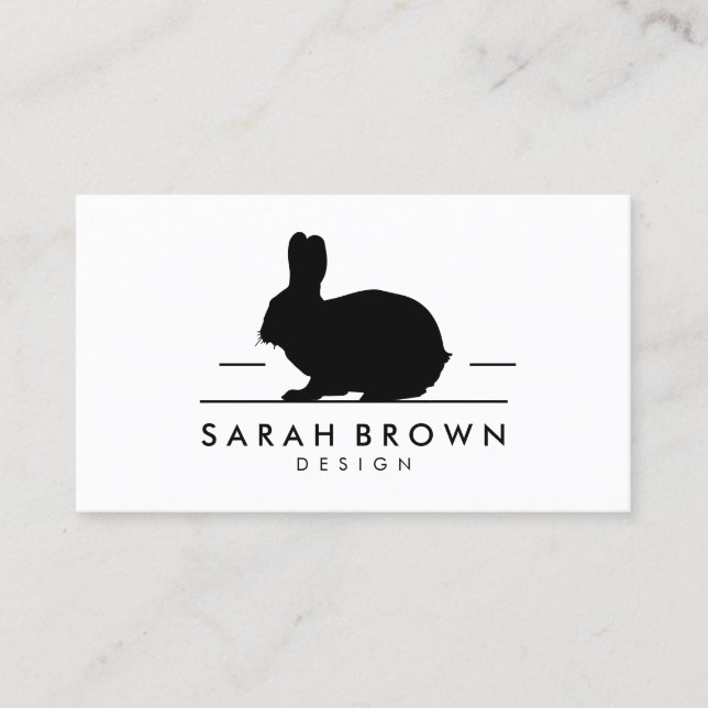 Rabbit Silhouette Business Card (Front)