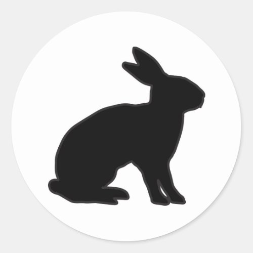 Rabbit Silhouette Classic Round Sticker