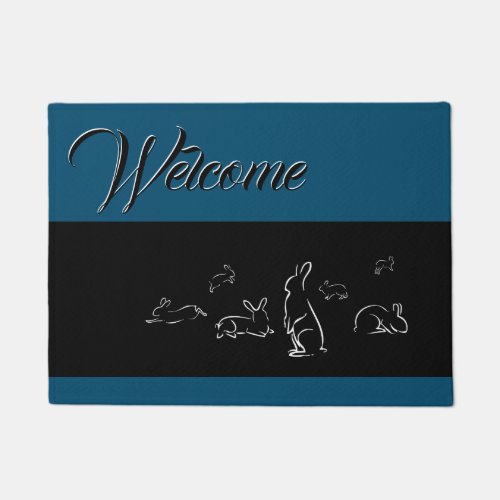 Rabbit Silhouettes Doormat