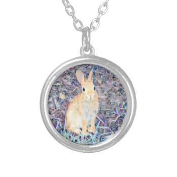 Rabbit Silver Plated Necklace by precious_tees at Zazzle