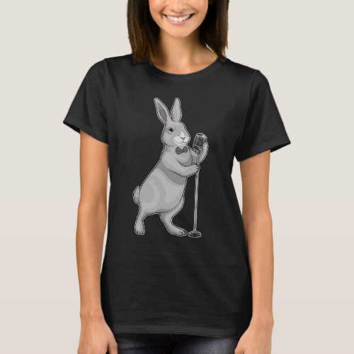 Rabbit Singer Microphone Music T_Shirt