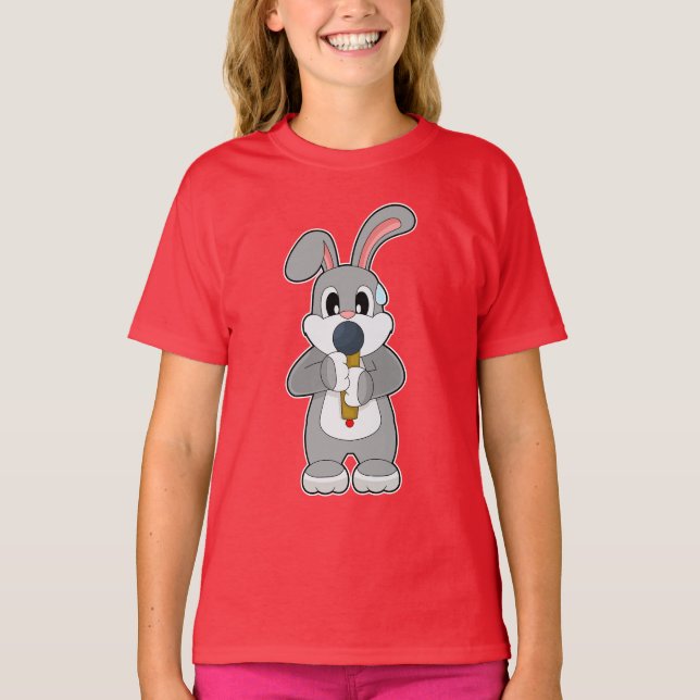 Rabbit Singer Microphone Music T-Shirt (Front)