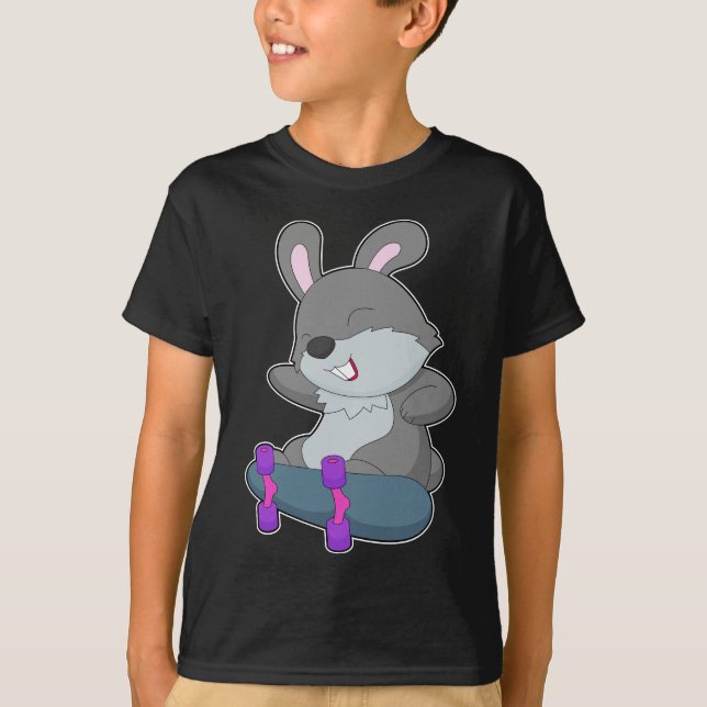 Rabbit Skater Skateboard T-Shirt (Front)