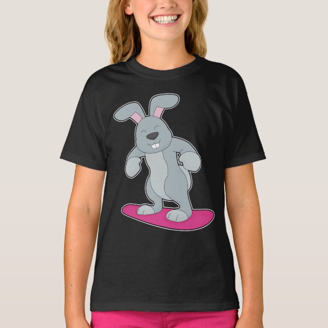 Rabbit Snowboard Winter sports T-Shirt (Front)