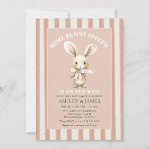Rabbit Some Bunny is on the Way Baby Shower Invitation