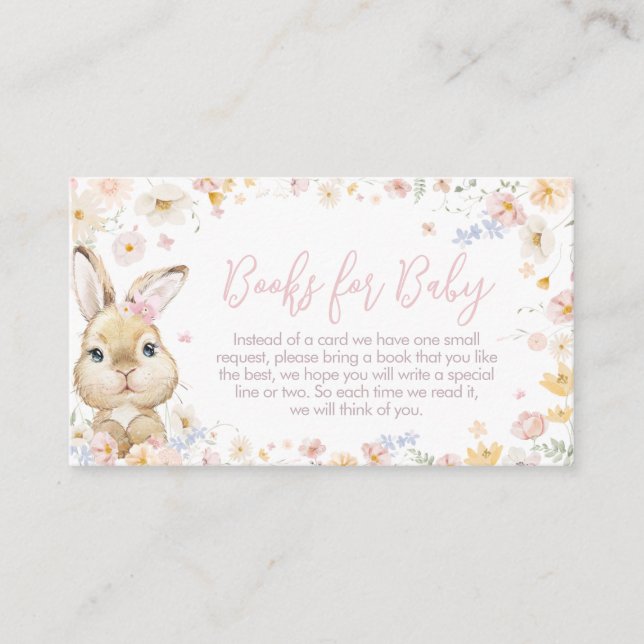 Rabbit Somebunny Baby Shower Books for Baby Enclosure Card (Front)