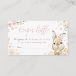 Rabbit Somebunny Baby Shower Diaper Raffle Enclosure Card