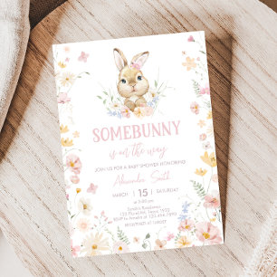 Rabbit Somebunny Baby Shower Invitation