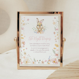 Rabbit Somebunny Baby Shower Late Night Diapers Poster