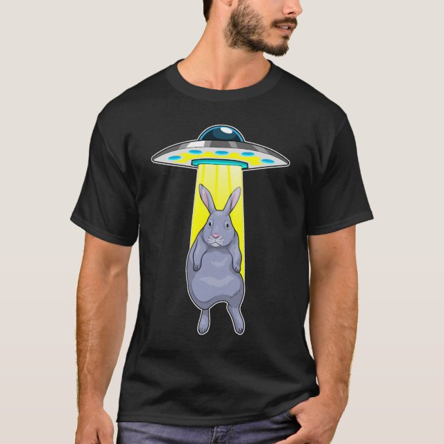 Rabbit Spaceship Space T-Shirt (Front)