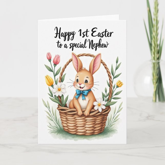 Rabbit Spring Basket Card (Front)