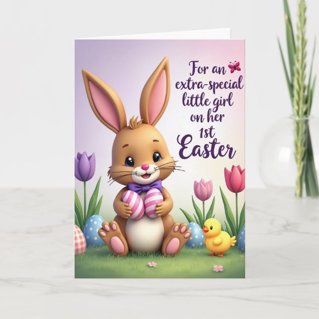 Rabbit Spring Faux Foil Look Card (Front)