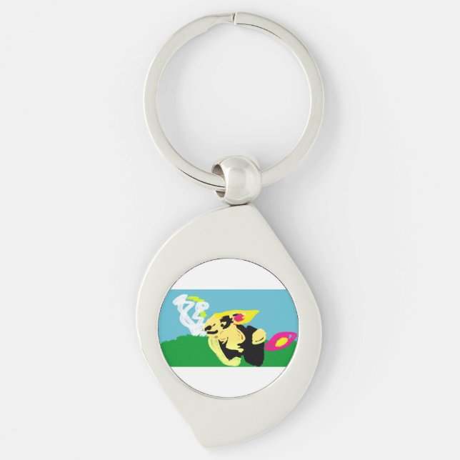 Rabbit spring   keychain (Front)