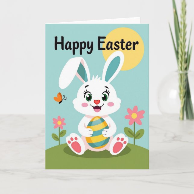 Rabbit Stripes Celebration Card (Front)