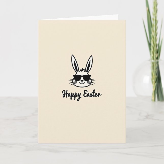 Rabbit Sunglasses Easter Card (Front)