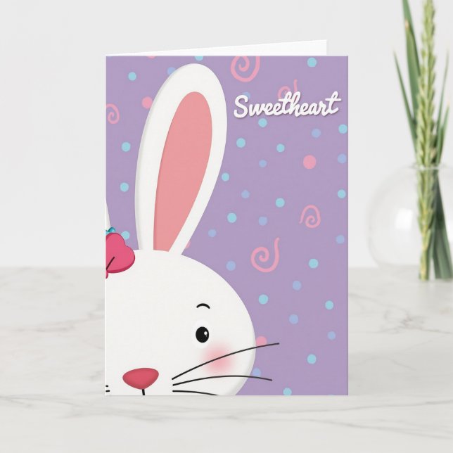 Rabbit Sweetheart Greeting Card (Front)