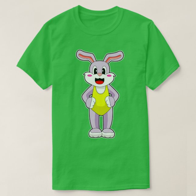 Rabbit Swimming Swim suit T-Shirt (Design Front)