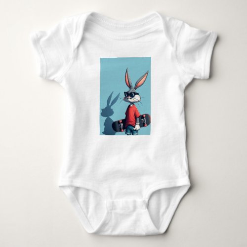 Rabbit taddle cloth baby bodysuit