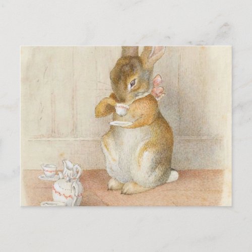 Rabbit Tea Party _ Beatrix Potter Postcard