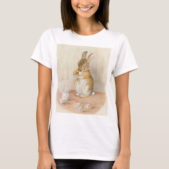Rabbit Tea Party - Beatrix Potter T-Shirt (Front)
