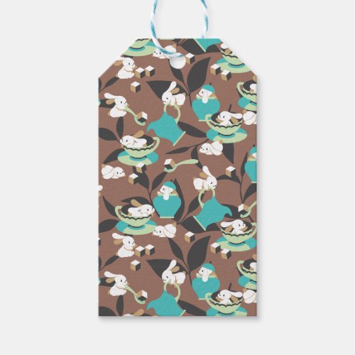 Rabbit Tea Party Pattern I Gift Tags