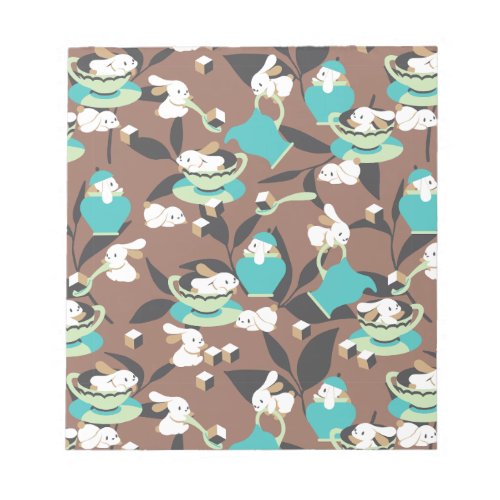 Rabbit Tea Party Pattern I Notepad