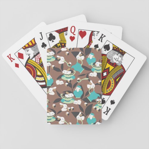 Rabbit Tea Party Pattern I Poker Cards