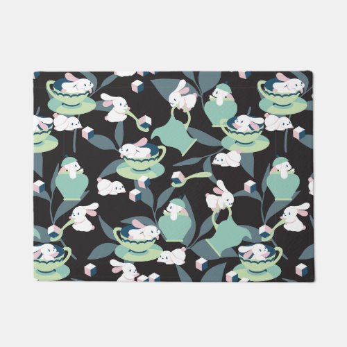 Rabbit Tea Party Pattern III Doormat