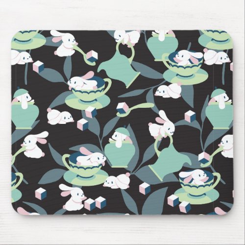 Rabbit Tea Party Pattern III Mouse Pad