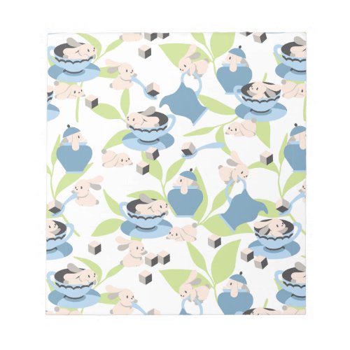 Rabbit Tea Party Pattern IV Notepad