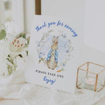 Rabbit-themed Favor Gift Pedestal Sign