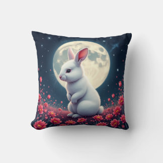 rabbit throw pillow
