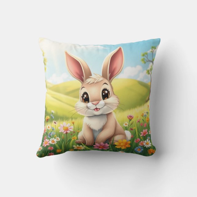 Rabbit Throw Pillow (Back)
