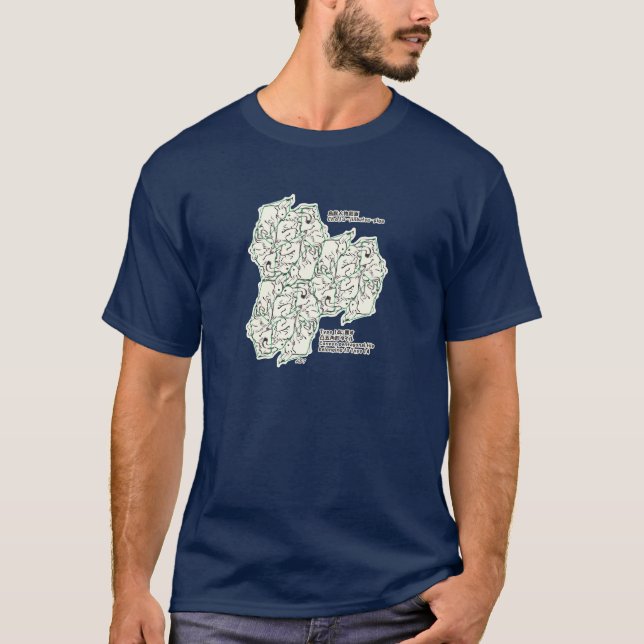 Rabbit Tile Tessellation (AL_BW) T-Shirt (Front)