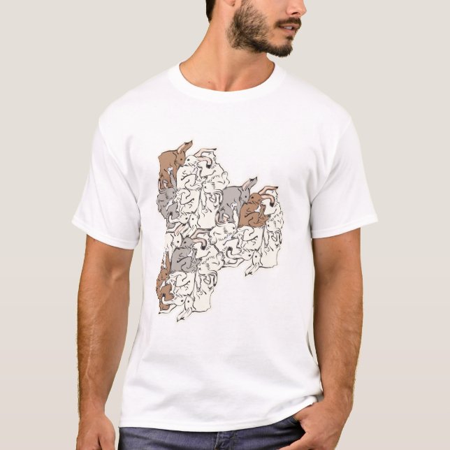 Rabbit Tile Tessellation (WBGL_BW) T-Shirt (Front)