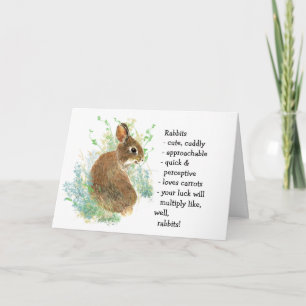Rabbit Totem, Animal Guide Funny Birthday Card