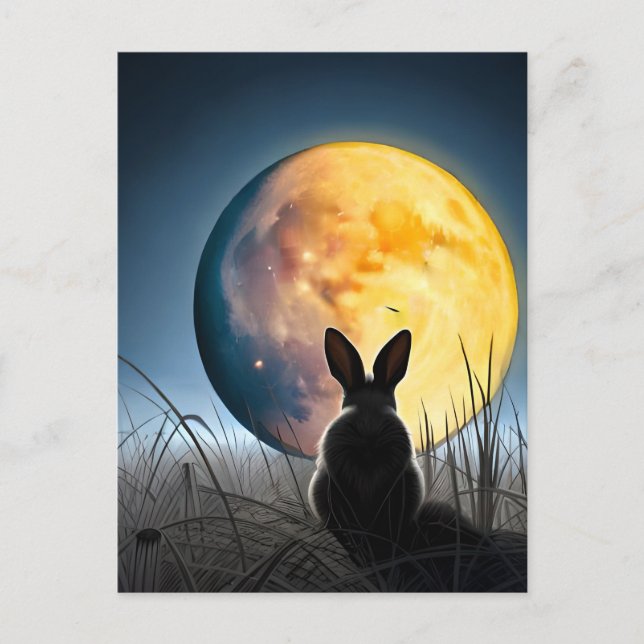 Rabbit Under the Moon Postcard (Front)