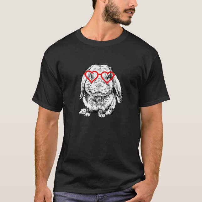 Rabbit Valentines Day Bunny Holland Lop Mom Animal T-Shirt (Front)