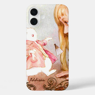 Rabbit Vintage Alice In Wonderland iPhone 16 Plus Case