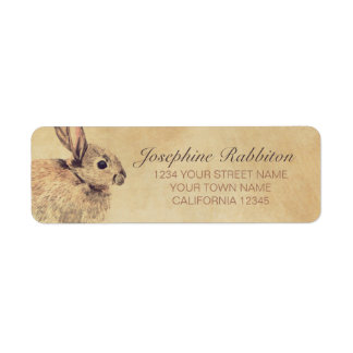Rabbit Watercolor Sketch Label