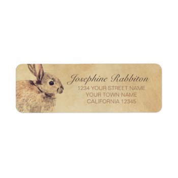 Rabbit Watercolor Sketch Label by LisaMarieArt at Zazzle