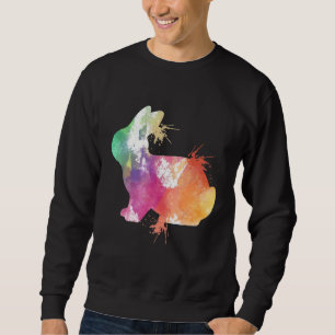 Rabbit Watercolor Splash Art Animal Lover Sweatshirt