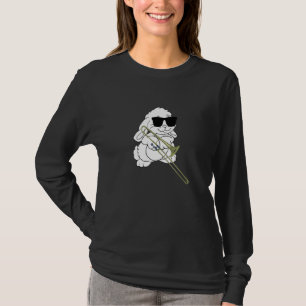Rabbit Wearing Sunglasses Playing Trombone T-Shirt