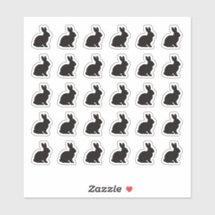 Rabbit Wedding Place Card Food Meal Menu Choice Sticker