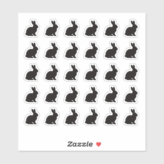 Rabbit Wedding Place Card Food Meal Menu Choice Sticker (Sheet)