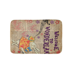 Rabbit Welcome To .. Alice In Wonderland Bathroom Mat