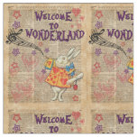 Rabbit Welcome To .. Alice In Wonderland Fabric