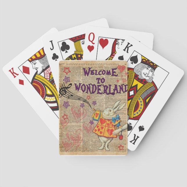 Rabbit Welcome To .. Alice In Wonderland Poker Cards (Back)