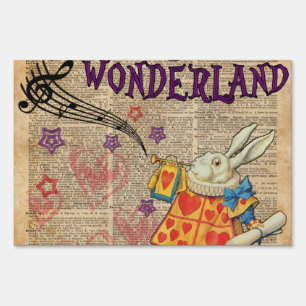 Rabbit Welcome To .. Alice In Wonderland Sign