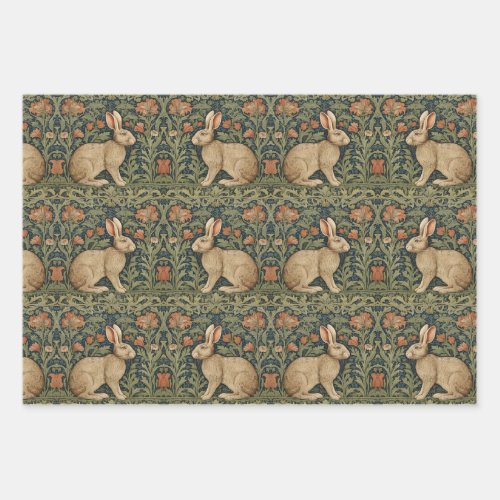 Rabbit Willian Morris Inspired Wrapping Paper 